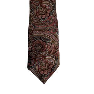 T.K.S. for Nordstrom Men’s Paisley Silk Tie Classic Pattern Red Brown USA Made